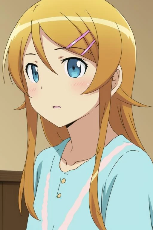 <lora:Oreimo_kousaka kirino:0.7> kousaka kirino, hairclip, hair ornament, 8k, masterpiece, absurdres, anime,