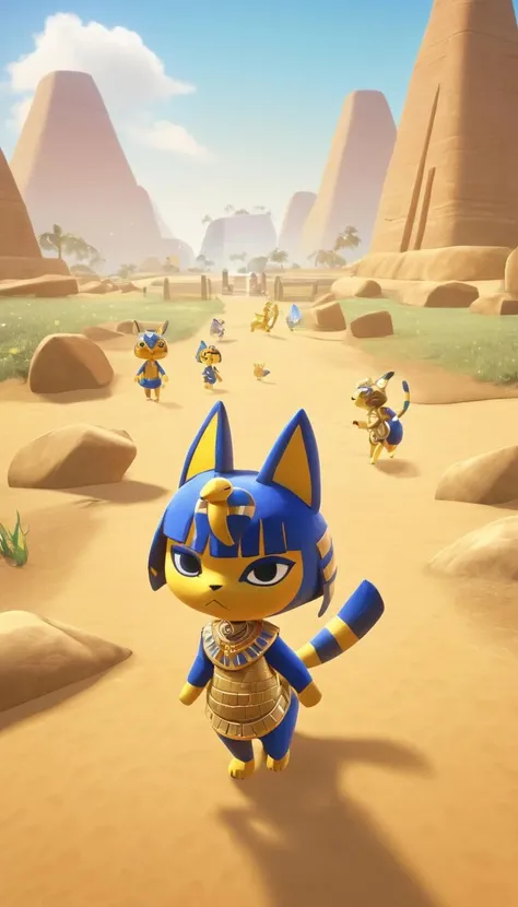 breathtaking Cinematic scene, hero view, Ankha, Animal Crossing <lora:ankha_v0.0.1:1>, action pose, nature, detailed background, masterpiece, best quality, high quality, absurdres . award-winning, professional, highly detailed