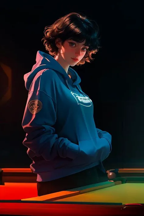 DEN_rocketbabey_OF,
(playing snooker in a dark atmospheric pool hall wearing casual clothing and a hoodie, atmospheric, snooker, cue, playing snooker, leaning over the table:1.2),
bokeh, f1.4, 40mm, photorealistic, raw, 8k, textured skin, skin pores, intricate details <lora:epi_noiseoffset2:1>, epiCRealism <lora:ClothingAdjuster3:-1.3>