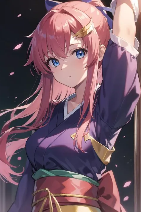 lacusclyne, <lora:lacusclyne:1>,lacus clyne, blue eyes, hair ornament, long hair, wave hair ornament, pink hair, ponytail, hair ribbon, hair clip,
BREAK japanese clothes, kimono,
BREAK outdoors, city,
BREAK looking at viewer, BREAK <lora:GoodHands-vanilla:1>, (masterpiece:1.2), best quality, high resolution, unity 8k wallpaper, (illustration:0.8), (beautiful detailed eyes:1.6), extremely detailed face, perfect lighting, extremely detailed CG, (perfect hands, perfect anatomy),