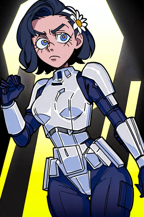 highres, masterpiece, best quality, (daisy ridley), deep brown eyes, perfect face, wide hips, stormtrooper outfit, bandages, thick lineart, soft focus, smooth, elegant pose, cinematic composition, <lora:VanripArt_05:1>