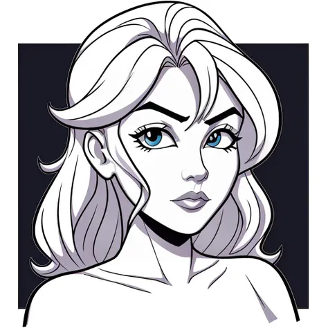 <lora:LFM:0.8> legoman SD, lineart, 1girl,  portrait of a woman