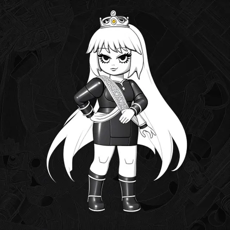 <lora:LFM:\1> legoman SD, lineart, monochrome, princess