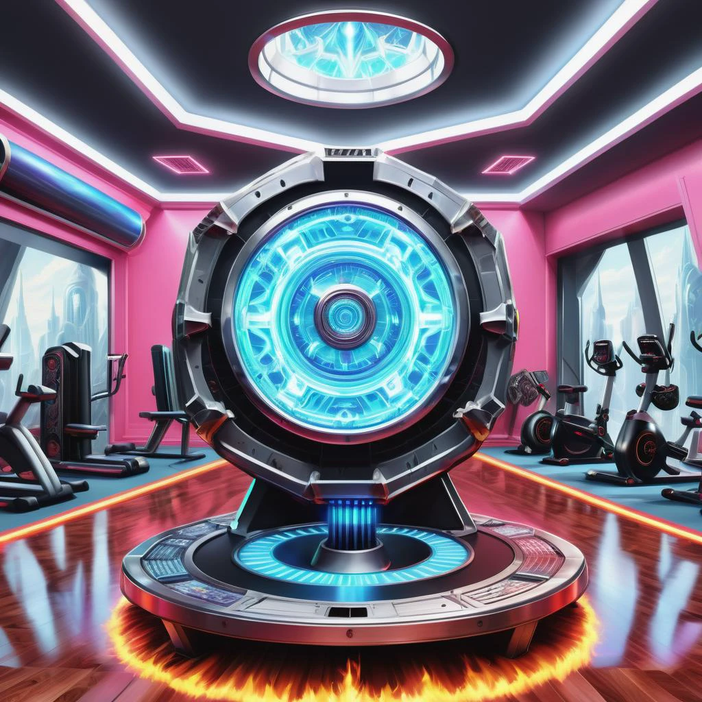 ((best quality)), ((masterpiece)), ((realistic,digital art)), (hyper detailed),DonMR0s30rd3rXL Gym/Exercise Room, Chairs,Bowls,Rugs,Air Conditioner, Pile Weave tapestry,Hardwood, Fire Pit, Wall Grazing, octane rendering <lora:DonMR0s30rd3rXL-000012:0.8>