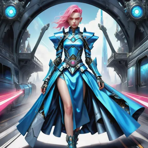 ((best quality)), ((masterpiece)), ((realistic,digital art)), (hyper detailed),DonMR0s30rd3rXL cyborg knight full body clothing, Silk, Triangular Tapestry, Raglan Sleeves, Tea Length, Drop Waist, Ball Gown Skirt, Sash,,Studs,,Sandblasted Wash,,Elastic Waistband,,Detachable Train, Tie Closure,,Side pockets, , octane rendering <lora:DonMR0s30rd3rXL-000012:0.8>