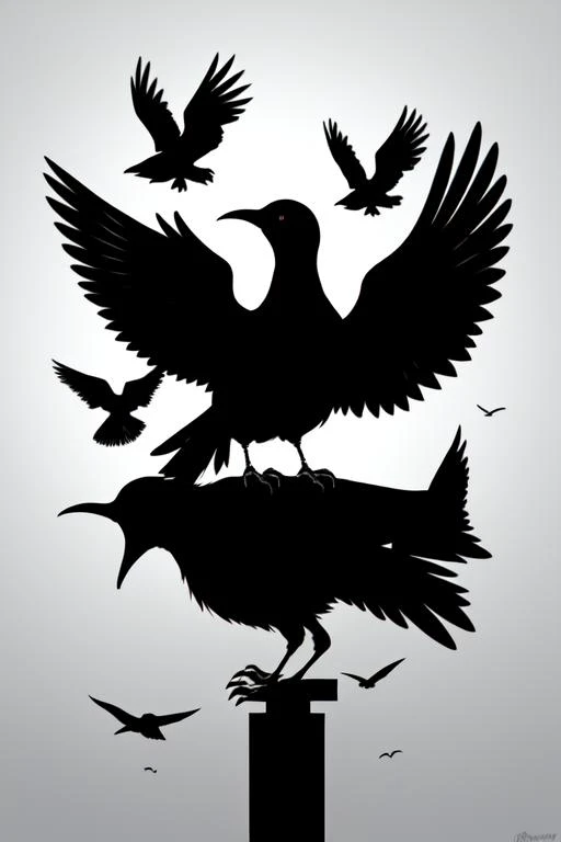 negative space, silhouette, birds