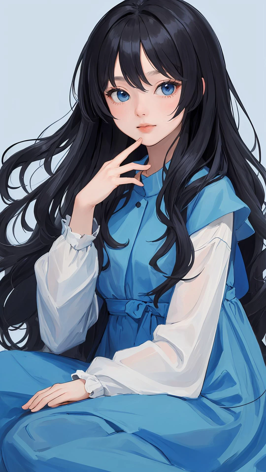 (masterpiece, best quality:1.4), looking at viewer,
(wavy hair:0.8), long hair, {black hair|white hair|blonde hair}, {blue theme|red theme|white theme},
