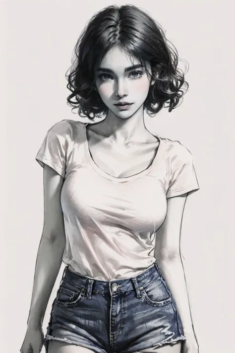 写实人物素描（单色+淡彩）||  Realistic style sketching (monochrome + light color)