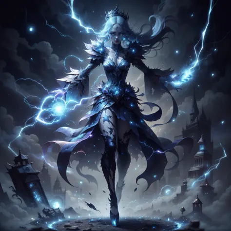 <lora:ThunderMagic-22:0.8>, thundermagic , excessive energy ,  charged aura, 
fantasy, 1girl, dissolving, decay, delicate , beautiful,noble , princess , mini crown, elegant , jewelry , full body,