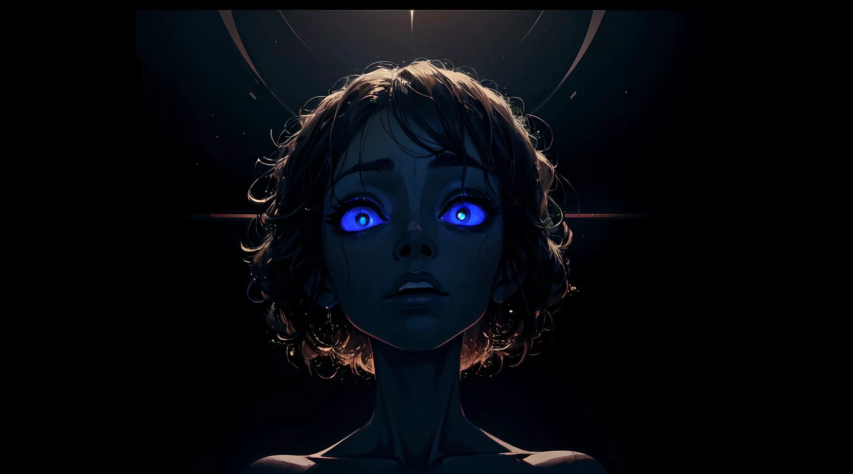 n the depths of the cyber world, a ghastly celestial entity looms, its skin as black as the void of space, a swirling galaxy trapped within its eyes. This haunting figure is the central subject of a digital painting in the macabre art gallery. The image's breathtaking realism is truly remarkable, with every detail meticulously rendered in vivid, eerie colors. The shadows dance with an otherworldly glow, drawing viewers into a mesmerizing dance of light and dark. The overall effect is both unsettling and awe-inspiring, a testament to the artist's skill and imagination.
( Style-DoF, Style-DA) Style-EMCG