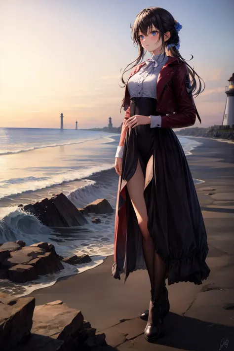 1girl, post-apocalypse, fading lighthouse, chipped paint, broken beacon, lost guidance, detailed background, <lora:add_detail:0.8>, ((masterpiece)), (best quality), 8k, ultra-detailed, absurdress