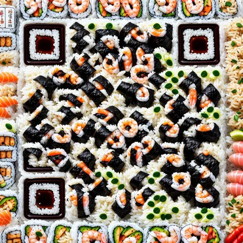 foodporn, asian, sushi, rice, shrimp, avocado, bento box, soy sauce, cute, animal shapes, chop sticks, by leonid afremov
<lora:FoodPorn_v2_:1> <lora:add_detail:1>