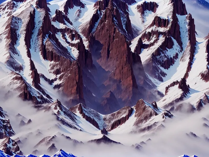 mountain peak, snow, distant view, shot on Cannon EOS 5D, high quality, detailed