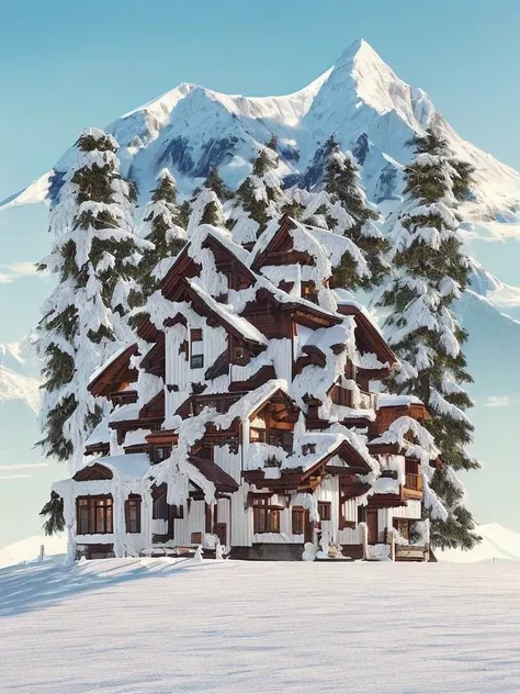 (1girl:1.6), full body, Ankle-length trousers and a blouse, BREAK, A charming, sunlit Swiss chalet with snow-covered mountains in the background, cute animals,, (masterpiece, top quality, best quality, official art, beautiful and aesthetic:1.3), extreme detailed,highest detailed,(ultra-detailed),((an extremely delicate and beautiful))