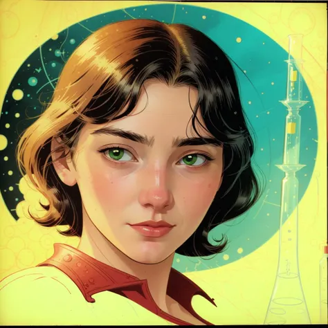 Illustration, science fiction, girl, close-up