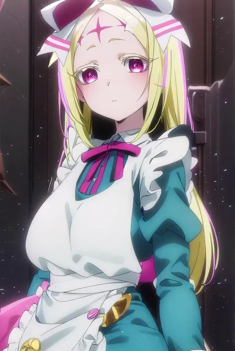 morinokorisu, <lora:morino korisu-magical girl-alpha-lora-nochekaiser:1>,
nero alice, long hair, blonde hair, (red eyes:1.3), bow, hair bow, (pink eyes:1.3), facial mark, forehead mark,
BREAK long sleeves, dress, ribbon, apron, white apron, puffy sleeves,
BREAK outdoors, city,
BREAK looking at viewer, (cowboy shot:1.5),
BREAK <lyco:GoodHands-beta2:1>, (masterpiece:1.2), best quality, high resolution, unity 8k wallpaper, (illustration:0.8), (beautiful detailed eyes:1.6), extremely detailed face, perfect lighting, extremely detailed CG, (perfect hands, perfect anatomy),