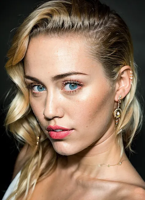 analog style, modelshoot style, portrait of sks woman, feminine, epic (photo, studio lighting, hard light, sony a7, 50 mm, matte skin, pores, colors, hyperdetailed, hyperrealistic), <lora:locon_miley_v1_from_v3_64_32:1.3>