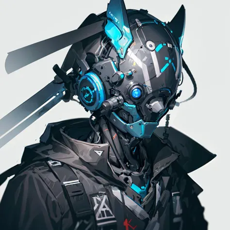 1boy, a cyborg in a cyberhelmet head, Masterpiece, best quality, <lora:cyberhelmetWearable_cyberhelmetv02:1>