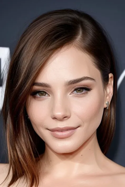 (CR-Andre4Duro-sstylerdurden879:0.9), photo of woman, grey background, (slick hair:1.0), (oiled shiny skin:1.0), closeup, (tilted angle shot:1.1),