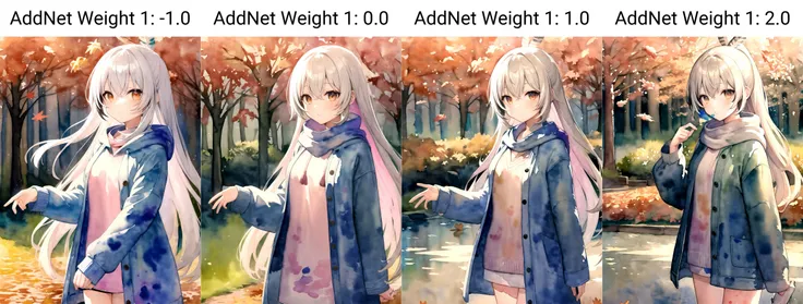(watercolor_style\(medium\):1.4), nanashi_mumei, feather, solo, long hair, comfy, (outdoors, spring \(season\), autumn), long sleeves,
