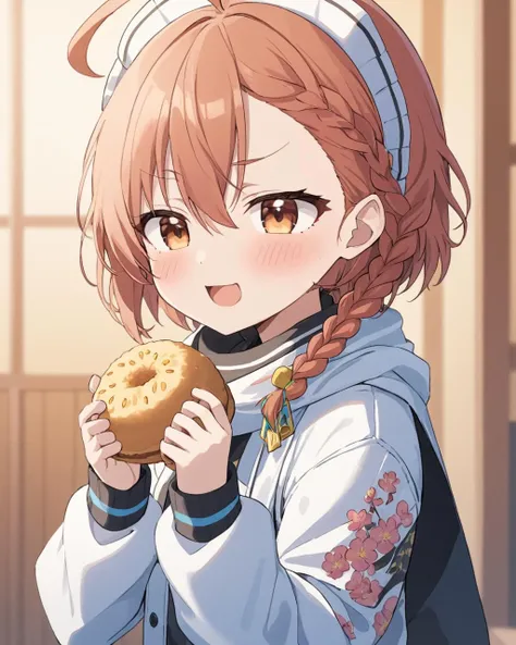 breathtaking,neru \(blue archive\),1girl, solo, blush, open mouth, long sleeves, holding, jacket, upper body, braid, ahoge, food, virtual youtuber, scarf, mole, blurry, mole under eye, single braid, blurry background, eating, floral print, white jacket, thick eyebrows, holding food, mittens, earmuffs
<lora:Neru_image105_v1-000040:1> . gorgeous,key visual, vibrant, studio anime,award-winning, professional, highly detailed,high budget, cinemascope
