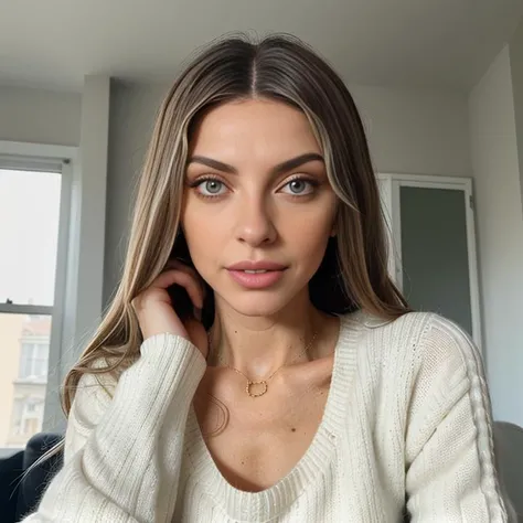 pov_interaction, 4shschultz, white_sweater, (high_detail intricate lifelike), eyes, livingroom