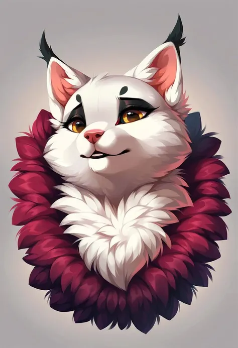 very beautiful and aesthetic, raw photo, realistic, score_9, score_8_up, score_7_up, score_6, score_5, score_4, rating_safe, dark theme, no humans, A regal Persian cat with long, flowing fur drapes itself regally across a plush red cushion. Its golden eyes hold a hint of wisdom, accented by eyeliner-like black markings that extend up its forehead. The luxurious fur is a cascade of white, with hints of light apricot peeking through at the tips. The background is a blur of muted golds and creams, emphasizing the cat's air of opulence and serenity.