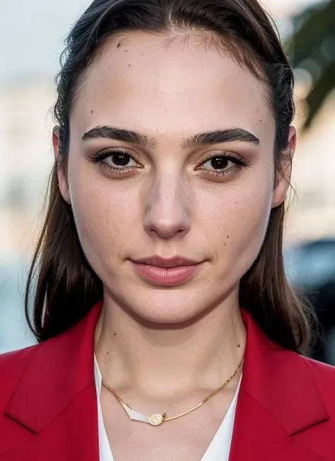 close up portrait of sks woman , by Flora Borsi, style by Flora Borsi, bold, bright colours, ((Flora Borsi)), by Henri Cartier-Bresson, <lora:lora-small-gal-gadot-v1:1>