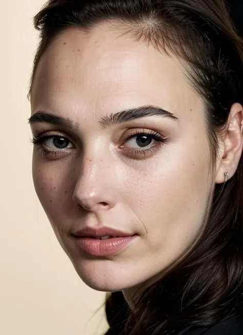 close up portrait of sks woman , by Flora Borsi, style by Flora Borsi, bold, bright colours, ((Flora Borsi)), by Andreas Gursky, <lora:lora-small-gal-gadot-v1:1>