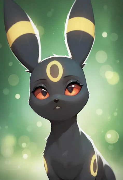 score_9, score_7_up, 
solo, 1girl, umbreon, pokémon \(creature\), feral, furry, 
bokeh, 
Expressiveh,