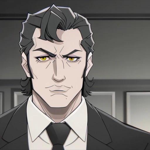 A man in a black suit and tie <lora:supercrooks:0.75>