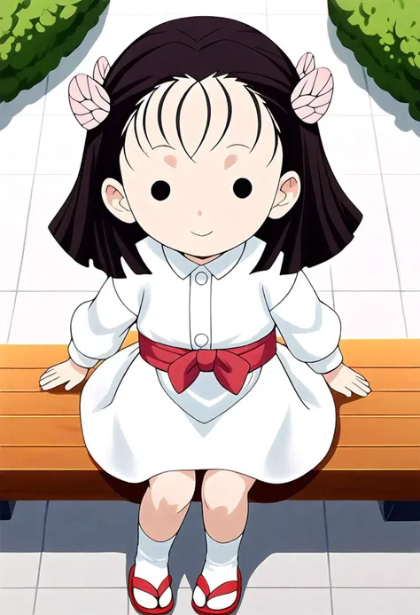 <lora:Hyper-SDXL-8steps-lora:1><lora:Fixhands_anime_bdsqlsz_V1:1> zPDXL2, score_9, score_8_up, score_7_up, source_anime, intricate details, perfect anatomy BREAK
1girl, solo, chibi, (ds-terauchikiyo, pink hair ribbon, pink butterfly hair ornament, medium hair:1.3), black hair, black eyes, collared shirt, white dress, pink obi, white skirt, white socks, sandal,
from above, sitting, Confident, Eyes that meet the viewer directly, a slight smile, and a relaxed posture.,
outdoors, city, tokyo, japan,
<lora:ds-butterfly_mansion_girls_XL(pony)v10:1>