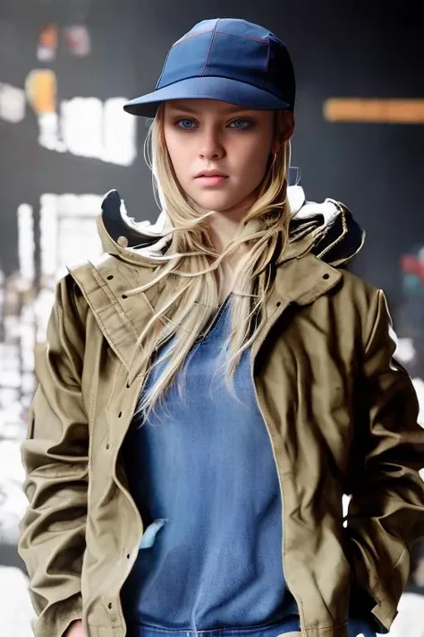 <hypernet:roseW:1> 1girl, blonde hair, blue eyes, long hair,  
baseball cap, beanie, black background, black headwear, blue pants, denim, hat, jacket, jeans, long sleeves, pants, shoes, sneakers,  torn clothes, torn jeans, torn pants, 
standing, full body, 
solo, realistic, masterpiece, highly detailed, ultra detailed, best quality, highest quality, realistic lighting, hyperdetailed, hyperrealism, gorgeous features, clear face, symmetrical face, beautiful face, rendered eyes, detailed eyes, skin pores, sharp focus,  full body,
