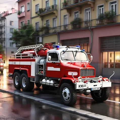 cinematic epic realistic photo,  photo, firetruck innight  city, <lora:PragaV3S-SDXL:1> , photorealism, golden hour, Crewson style shadowing, 8k resolution, analog color kodak, film grain, neutral colors,