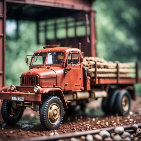 cinematic film still cinematic photo red truck toy, rusty, realistic  <lora:PragaV3S-SDXL:1>  . 35mm photograph, film, bokeh, professional, 4k, highly detailed . shallow depth of field, vignette, highly detailed, high budget Hollywood movie, bokeh, cinemascope, moody, epic, gorgeous, film grain, grainy