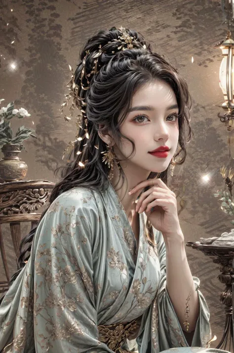 <(best quality, extremery best quality, masterpiece:1.4), (realistic, intricate details:1.4), (photorealistic:1.4), (extremely intricate:1.4), highres, ultra highres, ultra detailed, ultra-detailed, absurdres, incredibly absurdres, extremely detailed, high quality, high resolution, hyperrealistic, ultra-realistic, hyper-detailed, top quality, best, fine detail, massive detail, Highly detailed, extreme detailed, highest detailed, high-res, absolutely resolution, reflection, (refraction:1.4), (hyperrealism:1.4), ultra realistic details, highly intricate details>, BREAK, (1girl:1.3), solo, looking at viewer, (young cute beautiful 18-year-old girl:1.4), 3d face, (hand of Guido Daniele:1.4), beautiful girl, Beautiful face, pretty, girlface, kpop idol, supermodel, stunning innocent symmetry face, perfect body, medium breast, slim waist, slim legs, (high detailed skin:1.5), glowing eyes, goddess, natural skin texture, shiny skin, White skin, Beautiful detailed face, detailed face, real skin texture, cute delicate face, finely detailed face, golden ratio, golden ratio face, expressive eyes, perfect face, perfect skin, flawless face, clear face, shiny hair, pale skin, Proper body proportion, perfect anatomy, realistic skin texture, luscious lips, glossy lips, natural makeup, beautiful bright pupils, slender figure, intricate eyes, detailed pupils, detailed face and eyes, longeyelashes, blush, good hand, perfect hands, pretty face, beautiful female bodies, finely detailed skin, oily shiny skin, clean facial features, an extremely delicate and beautiful, cute & girly, beautiful detailed eyes, stars in the eyes, detailed simmetric eyes, perfect smooth skin texture, BREAK, (((((brilliant colors, (joshua middleton comic cover art, theater dance scene, hypermaximalist, ink painting, instagram contest winner, model pose, fashion color scheme, trending on cgsociety, playful illustrations, imaginative overlays, artistic fusion, fantastical scenes, evocative narratives, striking visuals:1.3), (Glowing ambiance, enchanting radiance, luminous lighting, ethereal atmosphere, mesmerizing glow, evocative hues, captivating coloration, dramatic lighting, enchanting aura:1.2), (moon, palace, Hibiscus, nymphaea, plum blossoms, a girl in hanfu, melanchonic soft light, photorealistic faces, moody lighting:1.4), (night, Night time, moon light, Golden Hour, sky, landscape, stars, starry, galaxy sky, milky way, night sky full of stars:1.2), (dancing, mountain, river, old tree, Ribbon, Elegant, She soared through the air in her flowing dress and fluttering ribbons, Graceful and graceful, pine trees, birds, moss, there is orange cat sitting near girl:1.2), (hanfu, ornaments detailed, traditional clothes, braids, water, jewelry, chinese clothes, earrings, sash, long sleeves, tree, petals, hair ornament, floating hair, dress, rock, falling petals, flower, chinese traditional architecture, ancient art, chinese style, Chinese, lake background, chinese buildings, misty lake, ancient chinese background, after the rain, wet grass and trees, waterfall, flying splashes, flying petals, leaves, bloom, bloom effect, surrounded by heavy floating petal flow, petal, leaves falling from the tree, peaceful atmosphere, mountainous backdrop, authentic cultural experience, quiet whispers, hushed conversations, tranquil silence, crisp air, soulful melodies, a sense of belonging, bonding with nature, quiet reflection, random patterns, energetic movement, bold colors, dynamic texture, spontaneous creativity:1.2), (smile, blush, Pink hair, Pink eye, long hair, Pink eyelashes, Pink lips, Pink lip colour, Eyes glowing Pink, flat bangs, happy expression, warm smile, cute smile, smiling:1.4), (long_hair, mountain background, forest, river in background, landscape, water reflection, outdoors:1.3), (mountains, breeze, dust is drifting, ethereal, scenery, nature, mysterious background, fog, wind:1.2), (iridescent colors, Iridescence, mysterious, fantasy background, fantasy, open mouth:1.2), (Luminescent Particles:1.3), (fullbody:1.2), (eye focus, face focus, character focus, close-up face:1.2), (dutch angle, cowboy shot:1.3), colorful refraction)))), BREAK, <hyper realistic DSLR photo, Nikon D5, cinematic portrait, portrait, ultra sharp, analog film photography, film emulation, bokeh, blurry noise background, watercolor, available light, detailed light, volumetric fog, beautiful lighting, Rembrandt lighting, Cinematic, pixel art, game art, key visual, surreal, PBR Texturing, Anisotropic Filtering, Maximum Clarity And Sharpness, Albedo And Specular Maps, Multi-Layered Textures, Surface Shading, Sub-Pixel Convolution, Sub-Pixel Convolution, Accurate Simulation Of Light-Material Interaction, blurry foreground, broad light, volumetric light effect, matte painting, perfectly defined features, volumetric lighting, Tone Mapping, Lumen Reflections, Global illumination, Ray Tracing, Screen Space Global Illumination, Accent Lighting, 32k, Natural Lighting, volumetric, cinematic masterpiece, Rule of thirds, high dynamic range, Multi-exposure HDR capture, cinematic render, game cg cinematic, atmospheric perspective, scene, epic dynamic frame, motion blur, ((cinematic look, Film look)), rim light, 4k textures, adobe lightroom, photolab, insane details, hyperdetailed, exposure blend, professional color grading, professional color correction, aerial perspective, particles and dust in beams of light, cinematic scene, dynamic lighting, sharp details, lomography, soft focus, light leaks, bold hues, atmospheric depth, (explosive light and shadow:1.2), aesthetics, intricate designs, ultra realistic digital art, (zentangle, mandala, tangle, entangle), (fractal art), elegant, vivid colours, floating particles, particles, dramatic, epic, (ink drawing, oil painting detailed), RAW, huge filesize, extremery detailed CG, Photo, 8k uhd, cinematic atmosphere, trending on artstation, award-winning glamour photograph, highly detailed photo, official art, beautiful and aesthetic, unity 8k wallpaper, beautiful, highly detailed CG illustration, best illustration, intricate, Amazing, emotional, analog, painting, digital painting, concept art, Oil Painting, illustration, Classical art, Renaissance, Romanticism, Neoclassicism, Color Palette, depth and contrast, Vibrant colors, saturated, rich saturation, color harmony, vivid palette, concept-art, design style, detail character, concept render, colorful, analog photography, dreamy atmosphere, specular highlights, atmospheric lighting, (dynamic angle, dynamic pose :1.3), (shiny, clothes reflecting light, lens flare, bloom effect, light particle, lens glare:1.3), realistic light, realistic lighting, cinematic light, (cinematic lighting), light in the face, soft lighting, saturated colors, detailed background, sharp focus, 8k high definition, perspective, Master Composition, roughness, post-processing, soft shadows, realistic shadows, ambient occlusion, ray-tracing, subsurface scattering, photon mapping, physically-based rendering, octane rendering, unreal engine 5, ue5 rendering, Adobe After FX, dslr, RTX, Best character details, radiosity, sharp, antialiased, RAW photo, HDR, 8k, 4k, (((Photographed by Roger Deakins, using a RED Monstro 8K VV camera and a series of high-end lenses))), ((Hasselblad photography)), (film grain:1.4), Kodak portra 400, ((Fujifilm X-T5)), professional photograph, depth of field, caustics, Broad lighting, diffuse lighting, rim lighting, two tone lighting, textile details, visible pores, high resolution scan, professionally color graded, photographic reality, automatic white balance, best lighting, detailed shadow, high contrast, strong light and shadow>, (PureErosFace_V1:0.3), (ulzzang-6500:0.7), <lora:epiNoiseoffset_v3:2>, <lora:add_detail:0.7>, <lora:hipoly_3dcg_v7-epoch-000012:0.7>, (kbxll:0.7), <lora:more_details:0.7>, <lora:anxiang:0.55>