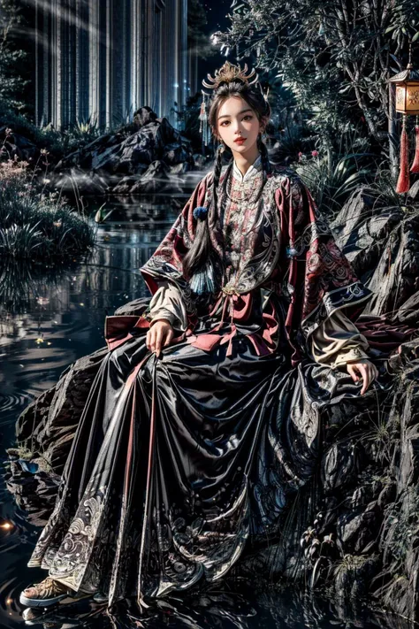 <(best quality, extremery best quality, masterpiece:1.4), (realistic, intricate details:1.4), (photorealistic:1.4), (extremely intricate:1.4), highres, ultra highres, ultra detailed, ultra-detailed, absurdres, incredibly absurdres, extremely detailed, high quality, high resolution, hyperrealistic, ultra-realistic, hyper-detailed, top quality, best, fine detail, massive detail, Highly detailed, extreme detailed, highest detailed, high-res, absolutely resolution, reflection, (refraction:1.4), (hyperrealism:1.4)>, BREAK, (1girl:1.3), solo, looking at viewer, (young cute beautiful 18-year-old girl:1.4), 3d face, (hand of Guido Daniele:1.4), beautiful girl, Beautiful face, pretty, girlface, kpop idol, supermodel, stunning innocent symmetry face, perfect body, medium breast, slim waist, slim legs, (high detailed skin:1.5), glowing eyes, goddess, natural skin texture, shiny skin, White skin, Beautiful detailed face, detailed face, real skin texture, cute delicate face, finely detailed face, golden ratio, golden ratio face, expressive eyes, perfect face, perfect skin, flawless face, clear face, shiny hair, pale skin, Proper body proportion, perfect anatomy, realistic skin texture, luscious lips, glossy lips, natural makeup, beautiful bright pupils, slender figure, intricate eyes, detailed pupils, detailed face and eyes, longeyelashes, blush, good hand, perfect hands, pretty face, beautiful female bodies, finely detailed skin, oily shiny skin, clean facial features, an extremely delicate and beautiful, cute & girly, beautiful detailed eyes, stars in the eyes, detailed simmetric eyes, perfect smooth skin texture, BREAK, (((((standing, (white/blue/red/black/green/pink/yellow chinese shirt),(white/blue/red/black/green/pink/yellow chinese long skirt), (dancing, smile, Pink hair, Pink eye, long hair, Pink eyelashes, Pink lips, Pink lip colour, Eyes glowing Pink, flat bangs, happy expression, warm smile), (lotus, hair ornament, water, dancing with butterfly, chinese traditional architecture, in the garden, floral background, brilliant colors, long_hair, nail_polish, jewelry, ancient art, chinese style), (night, Night time, moon light, Golden Hour, sky, landscape, aurora borealis, stars, outdoors, Chinese, Pink fireworks, Sakura tree background:1.4), (lake background, mountains, full moon background, night lake shore, river, forest, chinese style countryard, lanterns, pond, cobblestone pathway, building pavilion, chinese buildings, moutains, misty lake, ancient chinese background, puddle, after the rain, petals falling, wet grass and trees, flower sea, in a meadow, waterfall, breeze, flying splashes, flying petals, leaves, bloom, bloom effect, surrounded by heavy floating petal flow, petal, Pink butterfly, flower, detailed beautiful grassland with petal, flowers, plants, Pink rose, many Pink roses, leaves falling from the tree, dust is drifting, ethereal, scenery, nature, mysterious background:1.4), (iridescent colors, Iridescence, blush, mysterious, fantasy background, fantasy, open mouth:1.2), (fog, wind:1.2), (Luminescent Particles:1.3), (fullbody:1.2), (eye focus, face focus, character focus, close-up face:1.2), (dutch angle, cowboy shot:1.3), colorful refraction)))), BREAK, <cinematic portrait, analog film photography, film emulation, bokeh, blurry noise background, watercolor, available light, detailed light, volumetric fog, beautiful lighting, Rembrandt lighting, Cinematic, pixel art, game art, key visual, surreal, PBR Texturing, Anisotropic Filtering, Maximum Clarity And Sharpness, Albedo And Specular Maps, Multi-Layered Textures, Surface Shading, Sub-Pixel Convolution, Sub-Pixel Convolution, Accurate Simulation Of Light-Material Interaction, blurry foreground, broad light, volumetric light effect, matte painting, perfectly defined features, volumetric lighting, Tone Mapping, Lumen Reflections, Global illumination, Ray Tracing, Screen Space Global Illumination, Accent Lighting, 32k, Natural Lighting, volumetric, cinematic masterpiece, Rule of thirds, high dynamic range, Multi-exposure HDR capture, cinematic render, game cg cinematic, atmospheric perspective, scene, epic dynamic frame, motion blur, ((cinematic look, Film look)), rim light, 4k textures, adobe lightroom, photolab, insane details, hyperdetailed, exposure blend, professional color grading, professional color correction, aerial perspective, particles and dust in beams of light, cinematic scene, dynamic lighting, sharp details, lomography, soft focus, light leaks, bold hues, atmospheric depth, (explosive light and shadow:1.2), aesthetics, intricate designs, ultra realistic digital art, (zentangle, mandala, tangle, entangle), (fractal art), elegant, vivid colours, floating particles, particles, dramatic, epic, (ink drawing, oil painting detailed), (dramatic lighting:1.2), RAW, huge filesize, extremery detailed CG, Photo, 8k uhd, cinematic atmosphere, trending on artstation, award-winning glamour photograph, highly detailed photo, official art, beautiful and aesthetic, unity 8k wallpaper, beautiful, highly detailed CG illustration, best illustration, intricate, Amazing, emotional, analog, painting, digital painting, concept art, Oil Painting, illustration, Classical art, Renaissance, Romanticism, Neoclassicism, Color Palette, depth and contrast, Vibrant colors, saturated, rich saturation, color harmony, vivid palette, concept-art, design style, detail character, concept render, colorful, analog photography, dreamy atmosphere, specular highlights, atmospheric lighting, (dynamic angle, dynamic pose :1.3), (shiny, clothes reflecting light, lens flare, bloom effect, light particle, lens glare:1.3), realistic lighting, cinematic light, (cinematic lighting), light in the face, soft lighting, saturated colors, detailed background, sharp focus, 8k high definition, perspective, Master Composition, roughness, post-processing, soft shadows, realistic shadows, ambient occlusion, ray-tracing, subsurface scattering, photon mapping, physically-based rendering, octane rendering, unreal engine 5, ue5 rendering, Adobe After FX, dslr, RTX, Best character details, radiosity, sharp, antialiased, RAW photo, HDR, 8k, 4k, (((Photographed by Roger Deakins, using a RED Monstro 8K VV camera and a series of high-end lenses))), ((Hasselblad photography)), (film grain:1.4), Kodak portra 400, ((Fujifilm X-T5)), professional photograph, depth of field, caustics, Broad lighting, diffuse lighting, rim lighting, two tone lighting, textile details, visible pores, high resolution scan, professionally color graded, photographic reality, automatic white balance, best lighting, detailed shadow, high contrast, strong light and shadow>, (PureErosFace_V1:0.5), (ulzzang-6500:1), <lora:epiNoiseoffset_v3:2>, <lora:add_detail:2>, <lora:hipoly_3dcg_v7-epoch-000012:0.6>, <lora:hanfu_ming:0.8>, kbxll, <lora:LowRA:0.6>