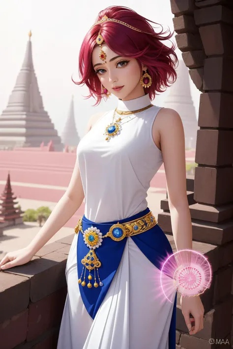 1girl, (stylized by Joanna Bauck:0.8) and (Clint Langley:0.9) and (Hans Haacke:0.9) , vibrant Color splash, Magenta trees and X-ray binary in background, stylized, landscape of a Harsh Stone ([Port-au-Prince:Kelaniya Raja Maha Vihara:2]:1.3) from inside of a Petra, Raining, Cel shaded, Manic, Art Nouveau, Warm lighting, 35mm, BW, underpainting, electric color and Amaranth splash, highly detailed, pixiv