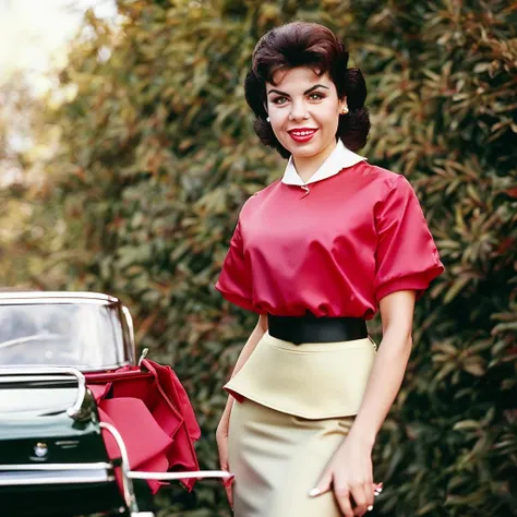 Hyperrealistic art <lora:AnnetteFunicello_v2:1> annettefunicello_lora, head shot of Annette Funicello outdoors at a park, a smiling beautiful woman standing facing the camera, (gigantic breasts:1.1), <lora:germanbreasts:1.1>, wide hips and small waist, tucked-in (satin-blouse:1.2), knee length (pencil skirt:1.4), (stiletto-heels:1.3), 3 inch wide red (belt:1.5),
(8k, RAW photo, best quality, depth of field, ultra high res:1.2), (absurdres, intricate, photorealistic, masterpiece, ultra-detailed:1.3), jewelry, red lips, necklace, RAW candid cinema, 16mm, color graded portra 400 film, remarkable color, ultra realistic, textured skin, remarkable detailed pupils, realistic dull skin noise, visible skin detail, skin fuzz, dry skin, shot with cinematic camera . Extremely high-resolution details, photographic, realism pushed to extreme, fine texture, incredibly lifelike