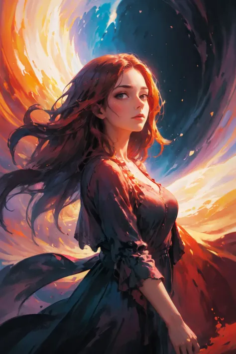 painted world, ((colorful splashes in the shape of a beautiful woman), royalty, elegant, flawless, clean, masterpiece, professional artwork, famous artwork, cinematic lighting, cinematic bloom, background focus, ),(((magical))), (surreal environment:1.3),upper body portrait, alluring pose, very long colorful hair, <lora:Painted World:.75> <lora:add-detail-xl:1>