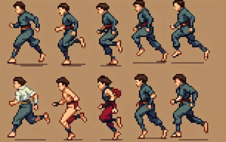 pixel,pixel art,pixelart,xiangsu,xiang su,full body,(((solid background)))
1Guy,ninja,red belt,side view, running,brown eyes, sequence frames ninja, masterpiece,best,quality <lora:pixel sprites:1>