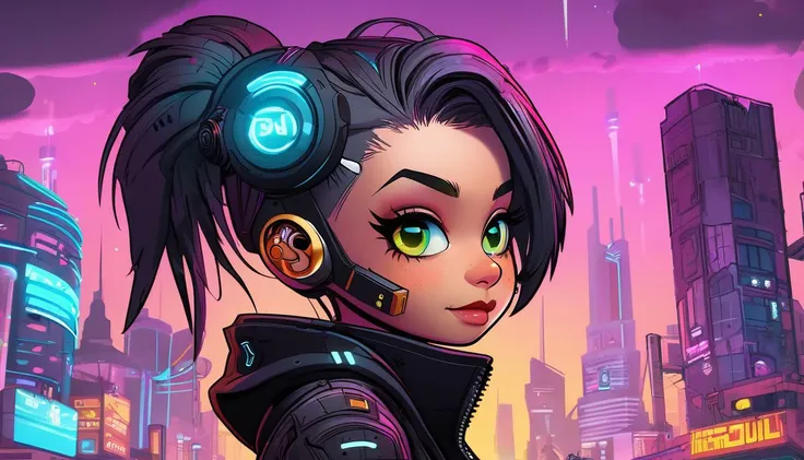 impactful paint of a cute cyberpunk girl in a future city   <lora:Web_Cartoon:0.8>,    highly detailed,   8k,   sharp,  professional, clear,   high contrast, high saturated, , vivid deep blacks, crystal clear