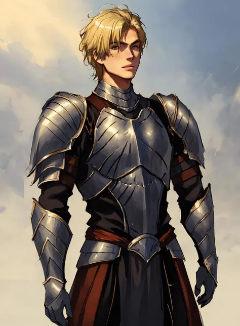 draw of a man,
blonde hair, armor, medieval warrior, solo,
<lora:Ink_Painting-000006:.8>,