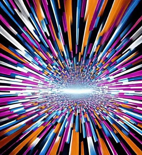 A digital artwork inspired by the movement and energy of a jazz improvisation, with swirling lines and bursts of color.
