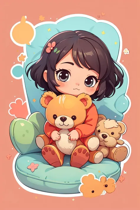 masterpiece,best quality,high quality,sticker,1girl,hugging teddy bear,wariza,in room,sunlight,stuffed toy,hoodie,simple background,<lora:Cartoon_cute_sticker_v02:0.8>,<lora:GoodHands-vanilla:1>,
