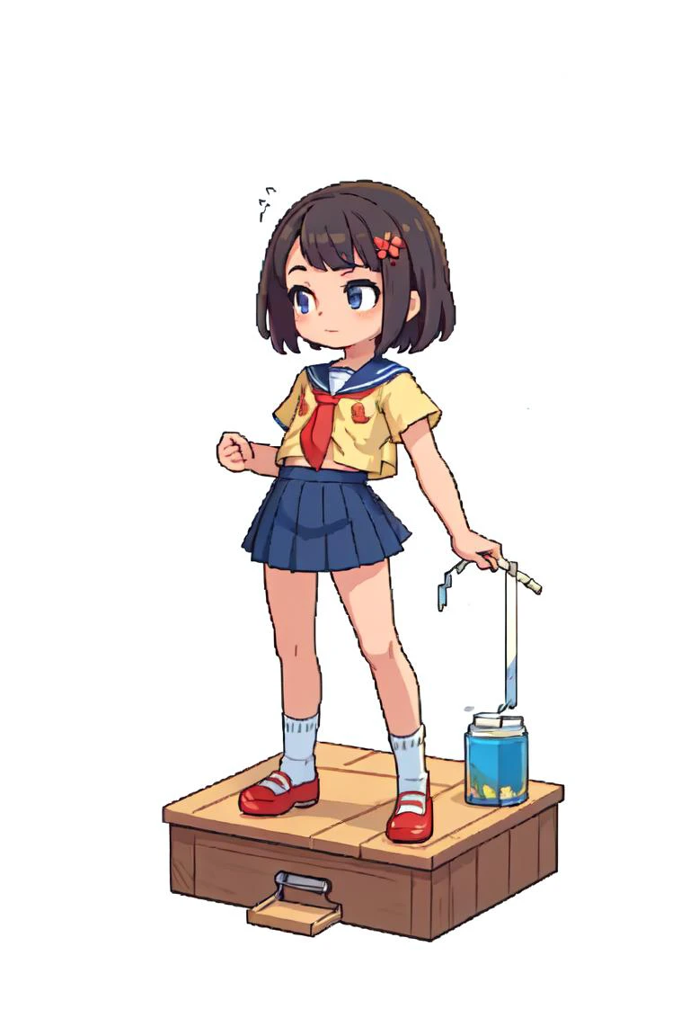 (A small chest:1.3),(masterpiece, best quality:1.4), (beautiful, aesthetic, perfect, delicate, intricate:1.2), 1girl,chibi,serafuku, school,<lyco:GoodHands-beta2:0.7>,<lora:add_detail:0.3>, <lora:pixel_5:0.5>