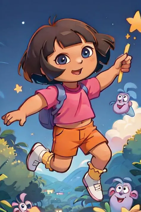 dora, starry night<lora:TheGooder_Dora_Explorer1-1:1>