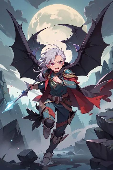 (best quality, masterpiece:1.2), 1 girl, adult  woman,  pink eyes, gray long hair,  portrait, solo, (full body:0.6), detailed background, detailed face, (<lora:ExpeditionStyle:0.6>, ExpeditionStyle theme:1.1),  dark warrior, tyrannical, (angry battle-cry:0.8), intimidating aura, crimson clothes, heavy thorned armor, tattered cape, wielding  blade of the dark lord, evil  barbed crown,    dynamic pose, floating particles, rocks, monsters in background, desolate landscape in background, misty dark sinister atmosphere, dark night,