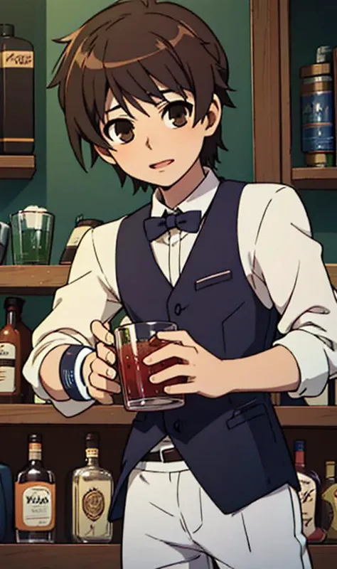 (bartender:1.5)
solo, realistic, detailed,
1boy
(male focus:1.3)
(SAKAKIBARA_KOUICHI
BROWN HAIR
BROWN EYES:1.2)
<lora:sakakibara_kouichi:0.7>