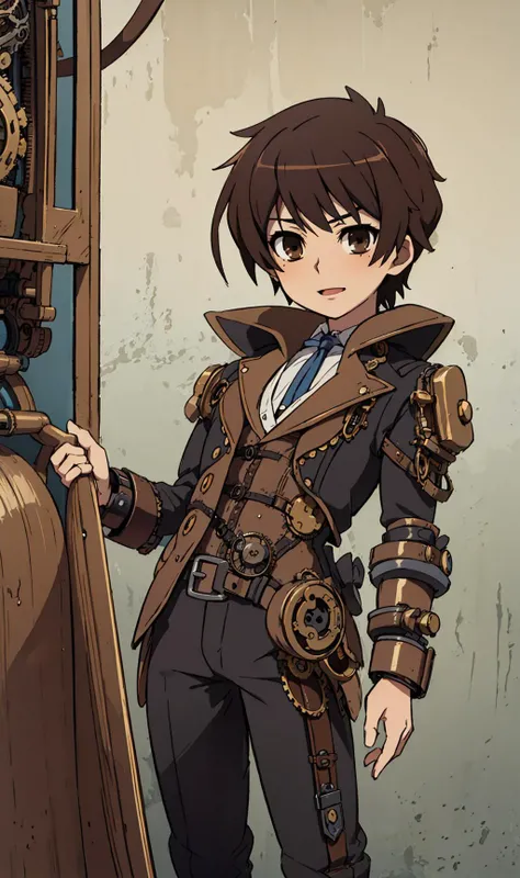 (steampunk:1.5)
solo, realistic, detailed,
1boy
(male focus:1.3)
(SAKAKIBARA_KOUICHI
BROWN HAIR
BROWN EYES:1.2)
<lora:sakakibara_kouichi:0.7>